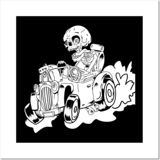 Jerry The Skeleton Was a Race Car driver Posters and Art